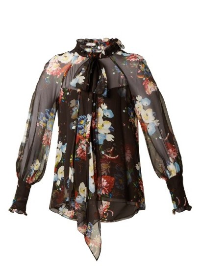 ERDEM Isabelle silk-voile floral-print blouse - flipped