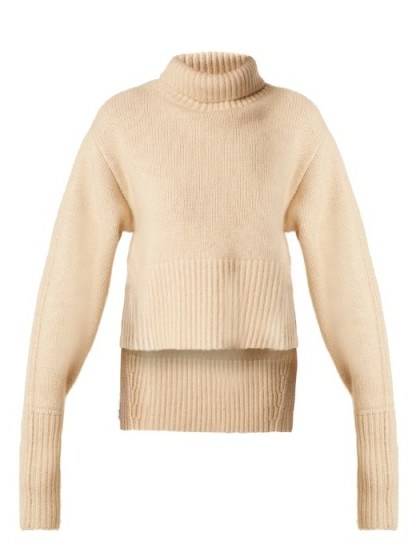 KHAITE Jeraldine step-hem roll-neck cashmere sweater - flipped