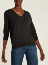 ISABEL MARANT ÉTOILE Kizzy cotton and wool-blend sweater – chic dark grey V-neck sweaters