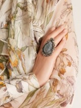 ALEXANDER MCQUEEN Labradorite-embellished double-band ring