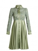 VALENTINO Lace and hammered-satin dress ~ luxe green dresses
