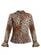 ROCKINS Leopard-print silk crepe de Chine shirt