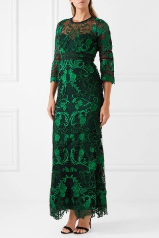 MARCHESA NOTTE Guipure lace gown - flipped