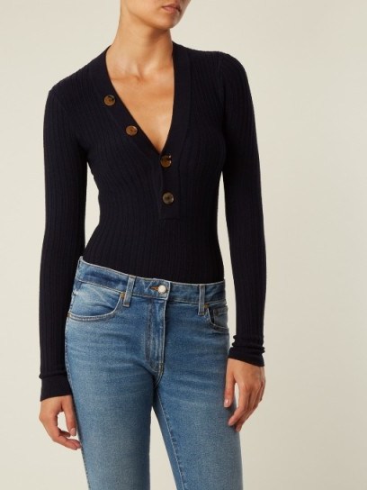 Marisol button-down ribbed-knit bodysuit - flipped