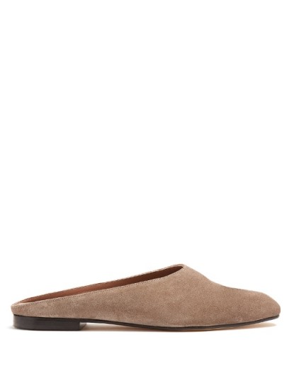 MARYAM NASSIR ZADEH Maryam backless suede loafers | chic taupe-brown flats