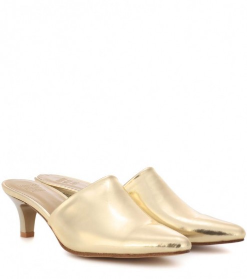 MARYAM NASSIR ZADEH Andrea gold metallic leather mules