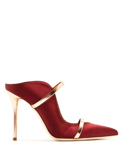 MALONE SOULIERS Maureen satin mules maroon-red