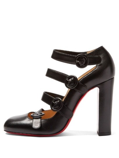 CHRISTIAN LOUBOUTIN Mistiroir 100mm leather pumps – strappy Mary Janes - flipped
