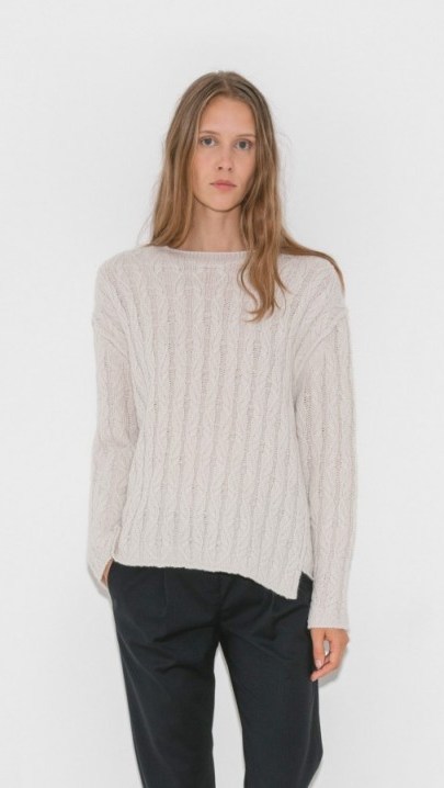 Nili Lotan Bailey Cashmere Cable Sweater - flipped