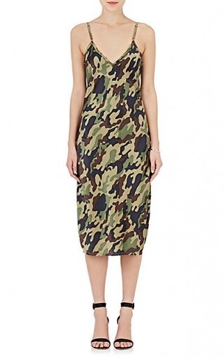 NILI LOTAN Camouflage Silk Slip Dress | strappy cami dresses - flipped