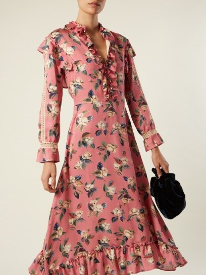 VILSHENKO Palasha floral-print wool and silk-blend dress - flipped