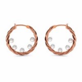 MARCELLO RICCIO Pearls Rose Gold Plated Hoop Earrings