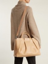 THE ROW Peggy pleated leather shoulder bag – nude beige bags