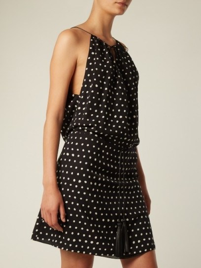 SAINT LAURENT Polka-dot print dropped-waist dress - flipped
