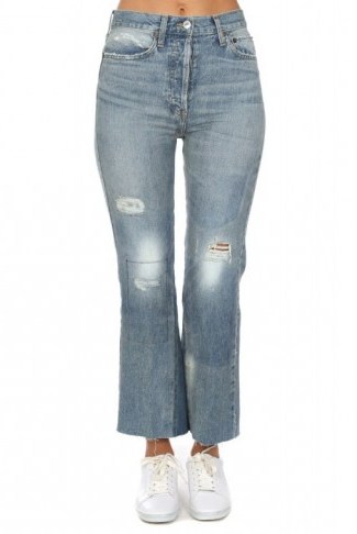 Re/Done Leandra High Rise Crop Flare | cropped leg flares | distressed jeans - flipped