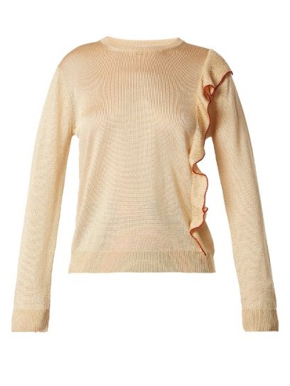 MARCO DE VINCENZO Round-neck ruffle-trimmed sweater - flipped