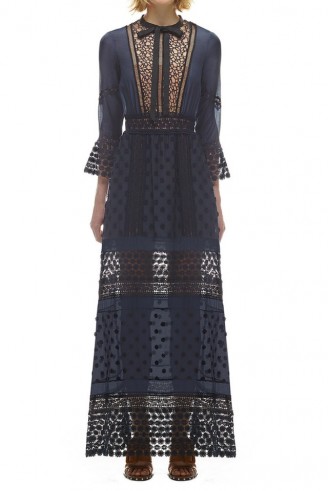$318.00 SELF PORTRAIT SPRING LACE LONG SLEEVED PLEATED DRESS, SP10-076