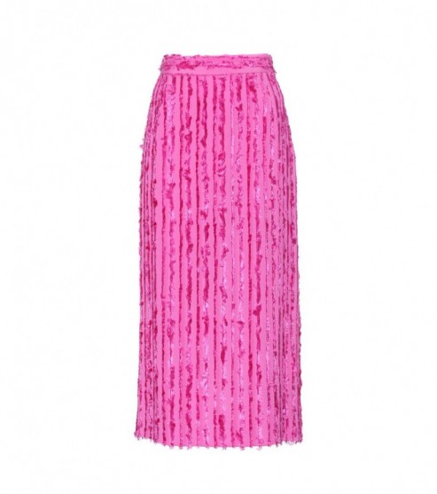 SIES MARJAN Leonie midi skirt – pink fringed skirts