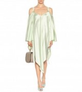 SIES MARJAN Phoebe satin dress – luxe green dresses – chic fashion