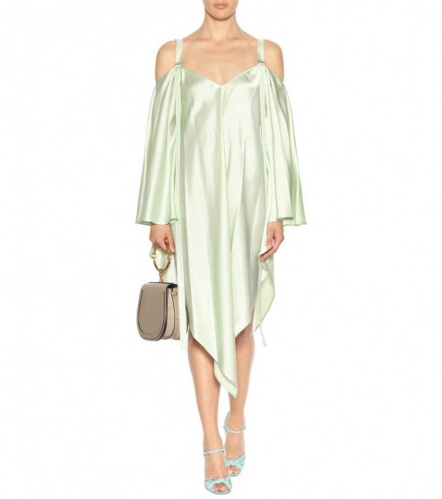 SIES MARJAN Phoebe satin dress – luxe green dresses – chic fashion