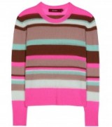 SIES MARJAN Striped cashmere sweater – pink stripe sweaters – luxe knitwear
