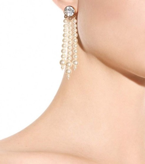 STELLA MCCARTNEY Faux pearl clip-on earrings – statement jewellery - flipped