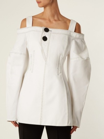 ELLERY Sugar off-the-shoulder cotton top ~ stylish cold shoulder tops - flipped