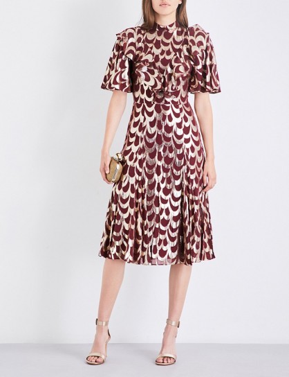 TEMPERLEY LONDON Rider high-neck fil-coupé dress – luxe fit and flare dresses