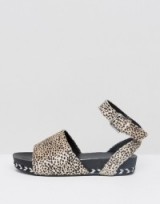 The March Animal Print Ankle Strap Sandals | leopard printed holiday flats