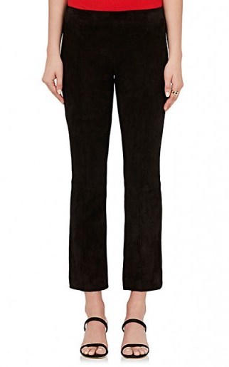 THE ROW Suede Flared Crop Pants - flipped