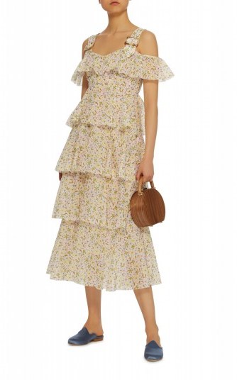 AlexaChung Tiered Floral-Print Cotton Dress ~ dream summer fashion - flipped