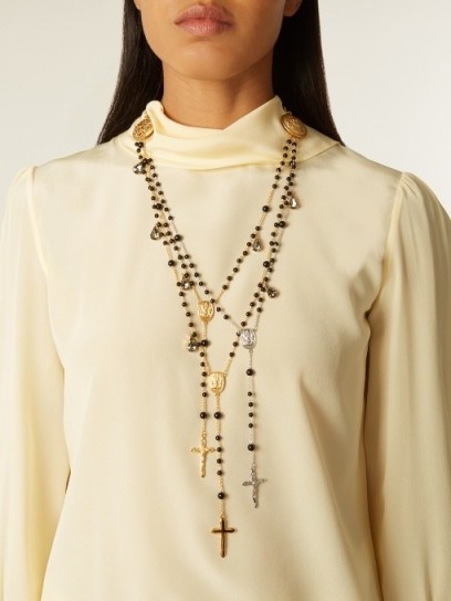 DOLCE & GABBANA Triple-strand rosary necklace ~ statement necklaces ~ Italian jewellery - flipped