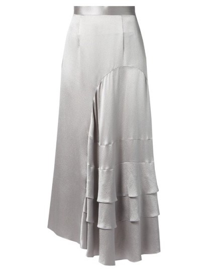 ROKSANDA Vostell tiered-panel satin-crepe skirt - flipped