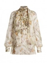 ALEXANDER MCQUEEN Wild Iris-print sheer silk-chiffon blouse