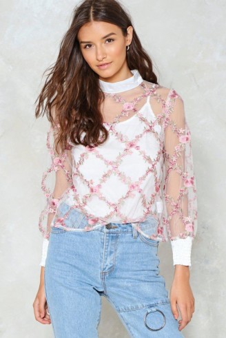 Nasty Gal A Rose by any Name Embroidered Top