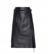 ACNE STUDIOS Lakos leather skirt | black wrap A-line skirts
