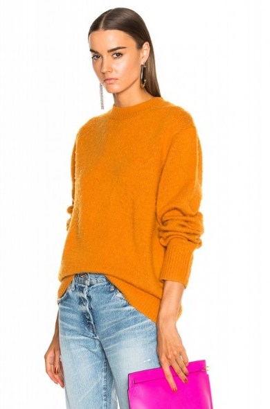 ACNE STUDIOS Peele Pullover Sweater | orange crew neck sweaters | knitwear - flipped