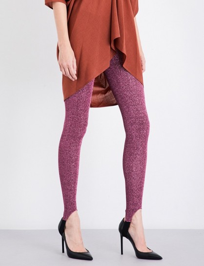 A.F.VANDEVORST Skinny high-rise metallic lurex leggings | pink disco pants