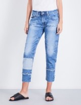 AG The Ex-Boyfriend slim mid-rise jeans | patchwork | cropped leg