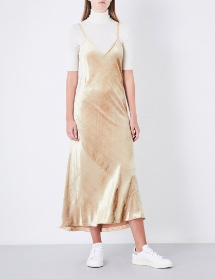 A.L.C Annex sleeveless velvet dress | champagne slip dresses - flipped
