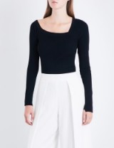 A.L.C Aria asymmetric wool-blend jumper | stylish black jumpers | knitwear