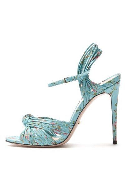 GUCCI Allie floral-print leather sandals - flipped
