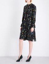 ALTUZARRA Leighton floral-print silk dress ~ black flower printed dresses