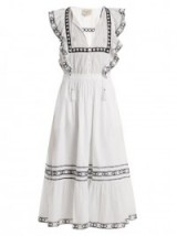 SEA Amelie lace-trimmed ruffled cotton dress