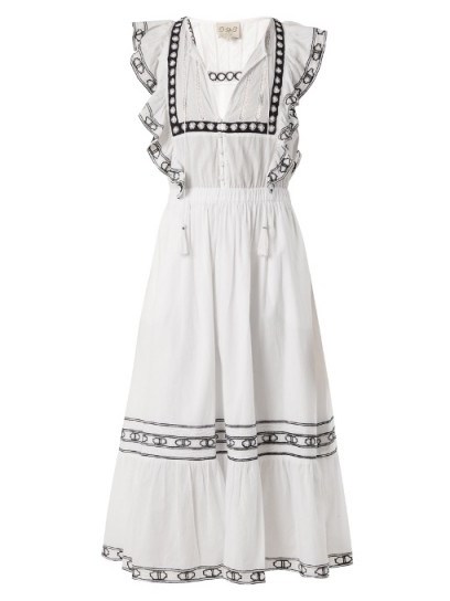 SEA Amelie lace-trimmed ruffled cotton dress - flipped