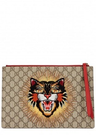 GUCCI Angry Cat monogrammed pouch - flipped