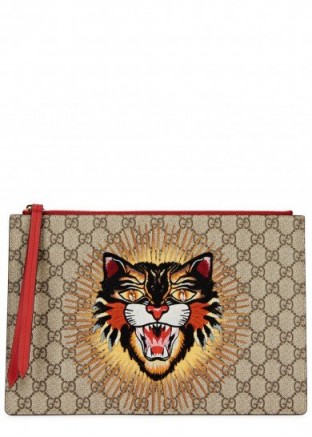 GUCCI Angry Cat monogrammed pouch