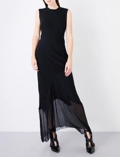 ANN DEMEULEMEESTER Asymmetric crepe gown ~ black sleeveless gowns - flipped