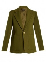 JOSEPH Annab wool and cotton-blend twill jacket ~ green tailored jackets
