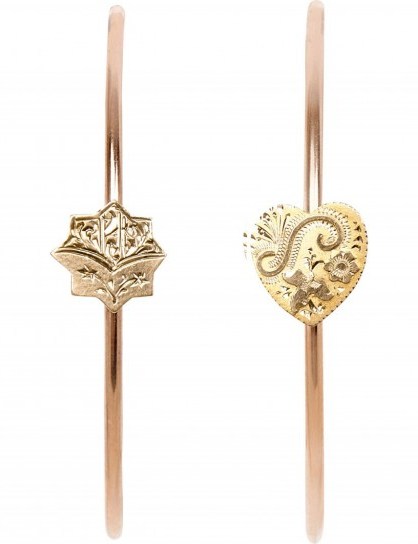 ANNINA VOGEL 9ct rose-gold heart and star hoop earrings - flipped